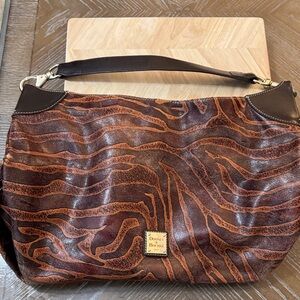 Dooney & Bourke Brown and Tan Animal Print Shoulder Bag